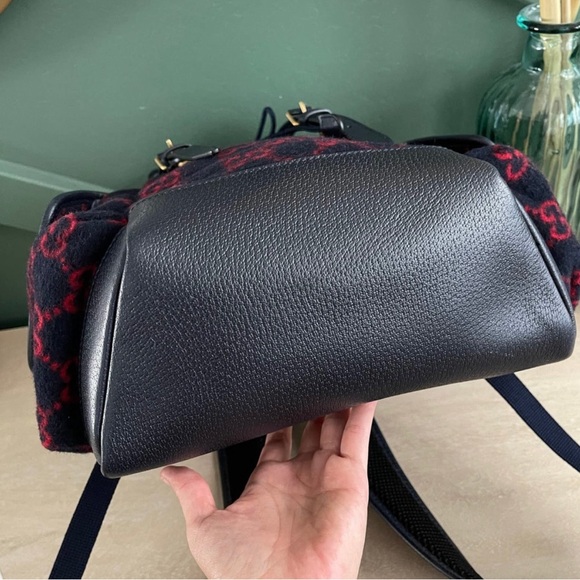 SOLD! Gucci Wool Monogram Backpack Like  New! 16.5 by 10.5 - Picture 7 of 12